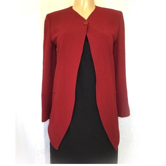 EMANUEL UNGARO PARALLELE Evening Jacket Red Crepe - Picture 1 of 8